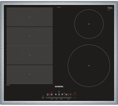 Siemens EX645FEC1E piano cottura Nero, Acciaio inossidabile Da incasso Piano cottura a induzione 4 Fornello( (EX645FEC1E_price1)