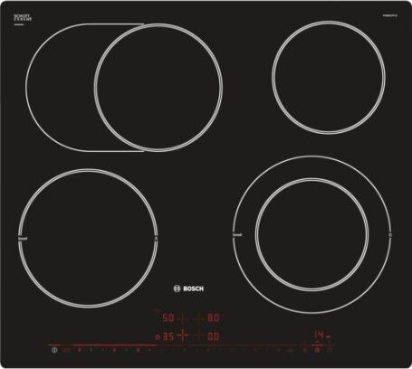 Bosch PKN601DP1D piano cottura Nero Da incasso Ceramica 4 Fornello(i) (PKN601DP1D)