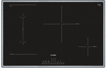 Bosch PVS845FB5E piano cottura Nero, Acciaio inossidabile Da incasso Piano cottura a induzione 4 Fornello(i) (PVS845FB5E)