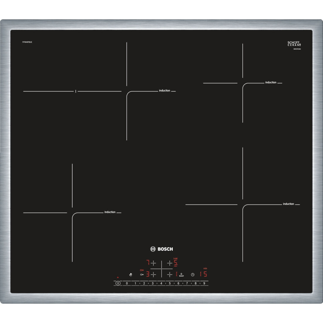 Bosch PIF645FB1E Inductie vitrokeramisch 60cm Inox kader