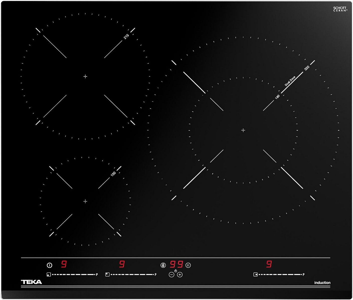 Teka Placa De Indução Embutida 60cm 3 Zonas Izc 63320 Mss (preto) - Teka