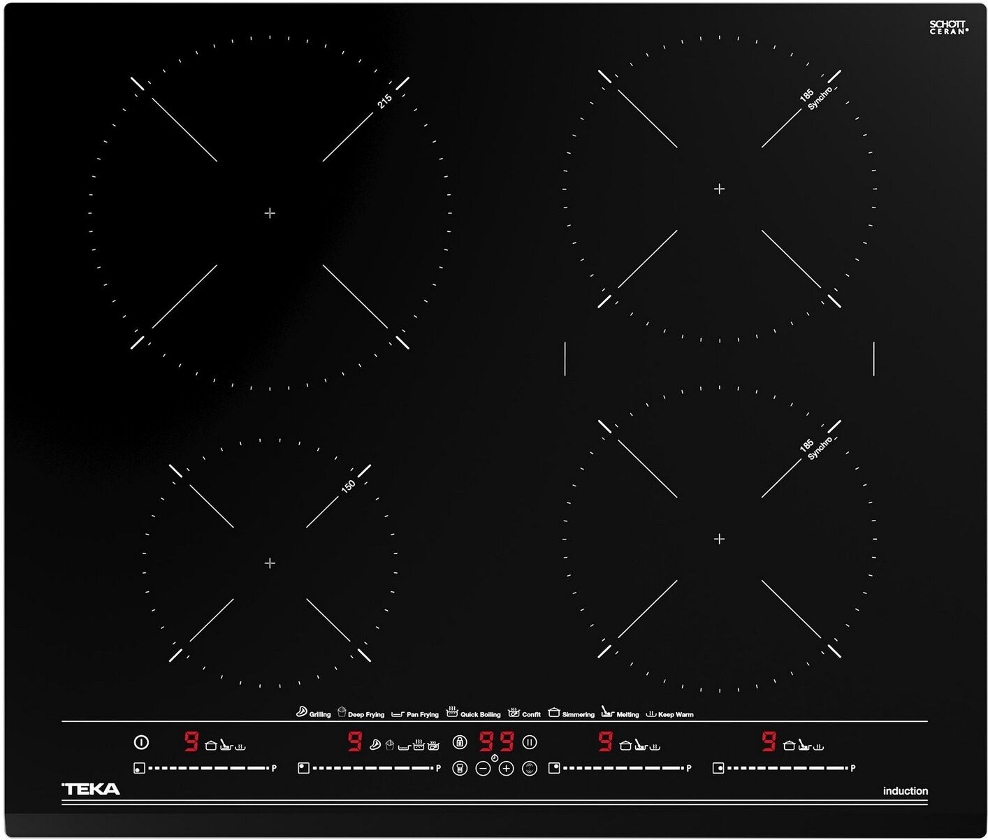 Teka Placa De Indução P/ Balcão 60cm 4 Zonas Izc 64630 Bk Mst (preto) - Teka