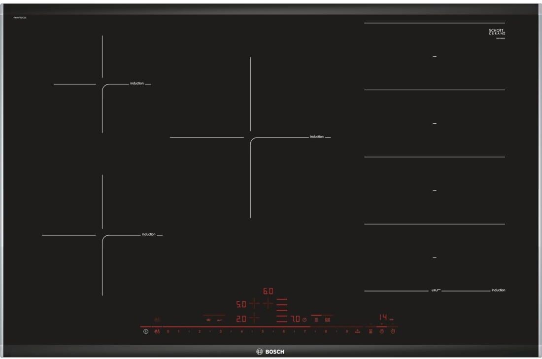 Bosch Placa De Indução Embutida 3 Zonas Serie 8 Pxv875dc1e (preto) - Bosch