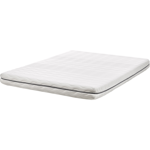 Beliani Memory Foam Madrass Vit med Grått Tyg 160 x 200 cm Dubbel Storlek Medelfast H2