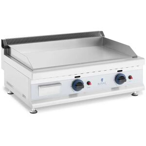 Royal Catering Gas Griddle - 74.5 x 40 cm - smooth - 2 x 3,100 W - Natural gas - 20 mbar RC-GGF750