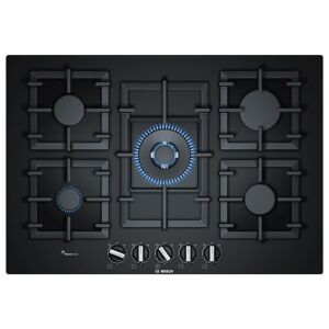 Bosch PPQ7A6B90 Series 6 75cm Frameless FlameSelect Gas On Glass Hob - BLACK