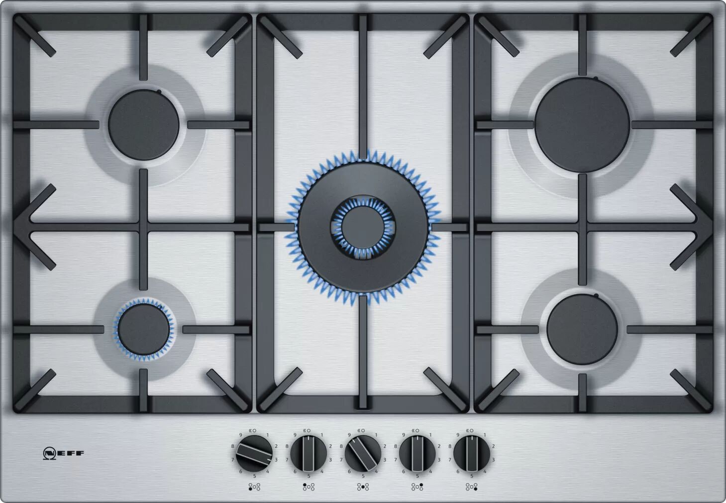 Neff N70 T27DS59N0  Gas Hob Stainless Steel  Stainless Steel