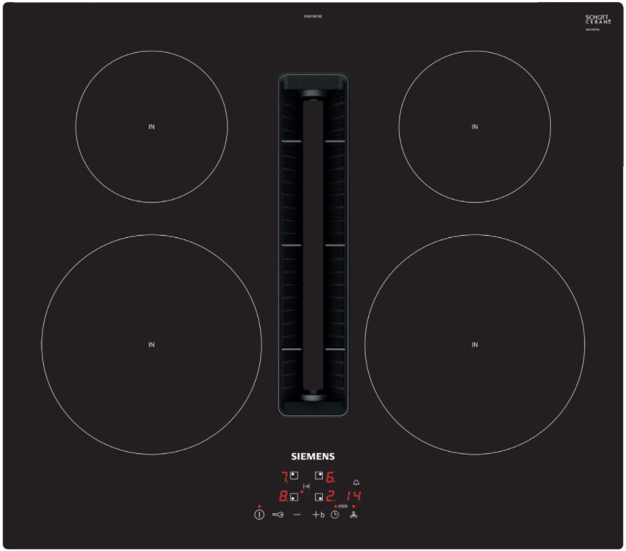 Siemens EH611BE15E 60cm Induction Air Venting Hob - Black Glass