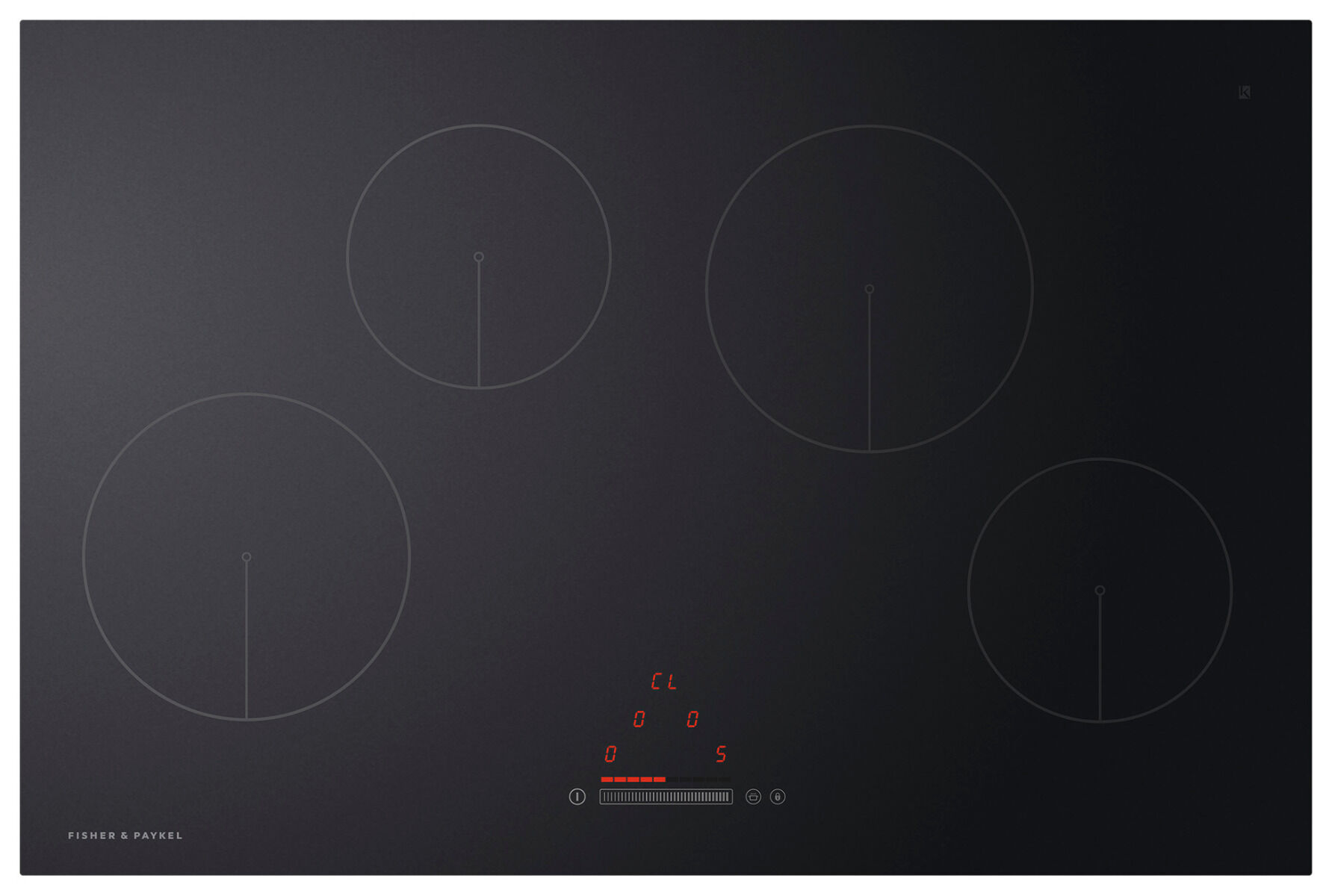 Fisher & Paykel 80cm Framless 4 Zone Induction Hob-Black