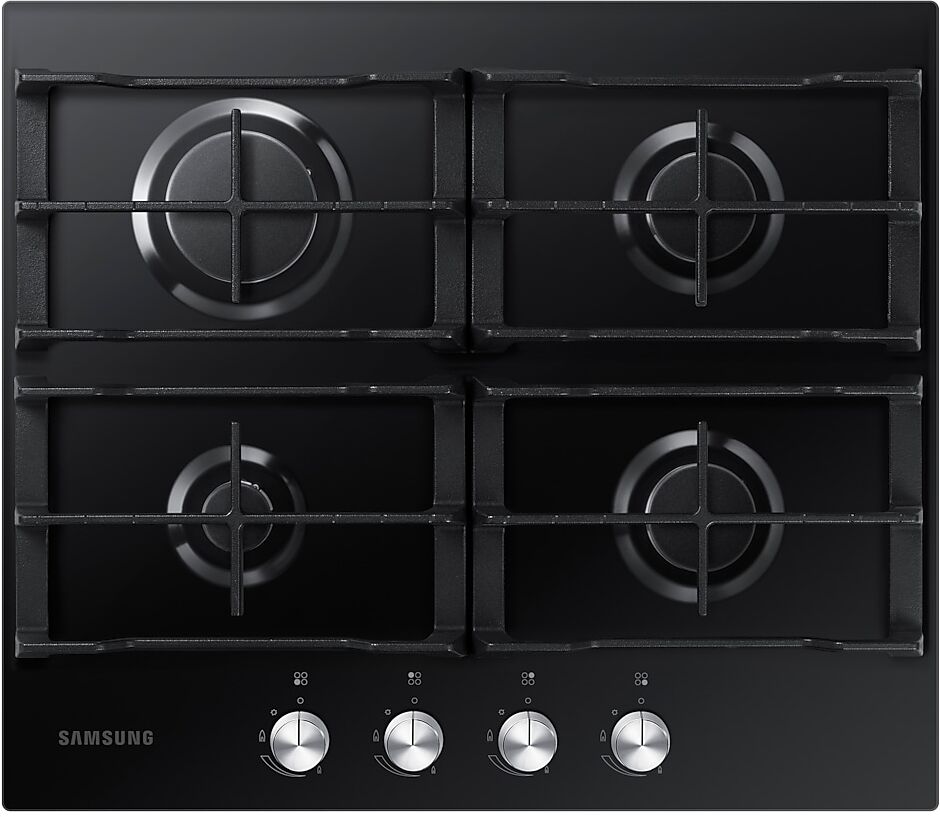 Samsung 4 Burner Gas Hob with Cast Iron Grates in Black (NA64H3000AK/U1)