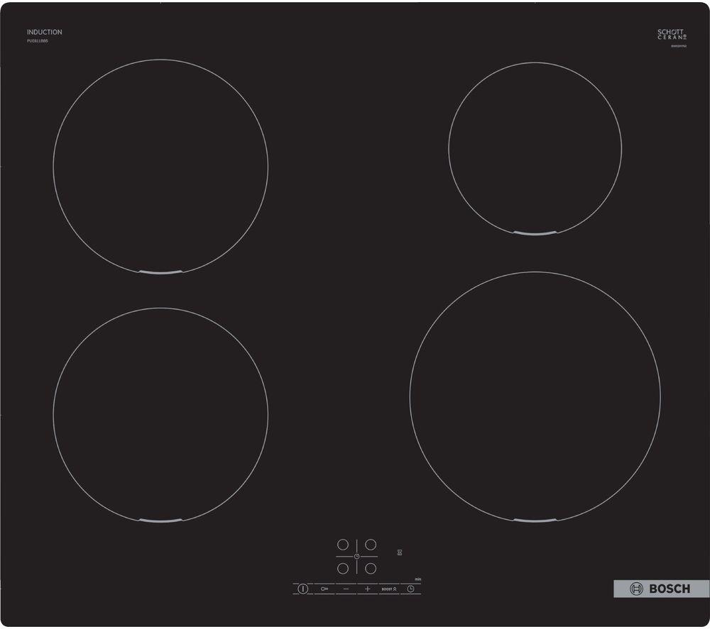 BOSCH Series 4 PUE611BB5B Electric Induction Hob - Black, Black