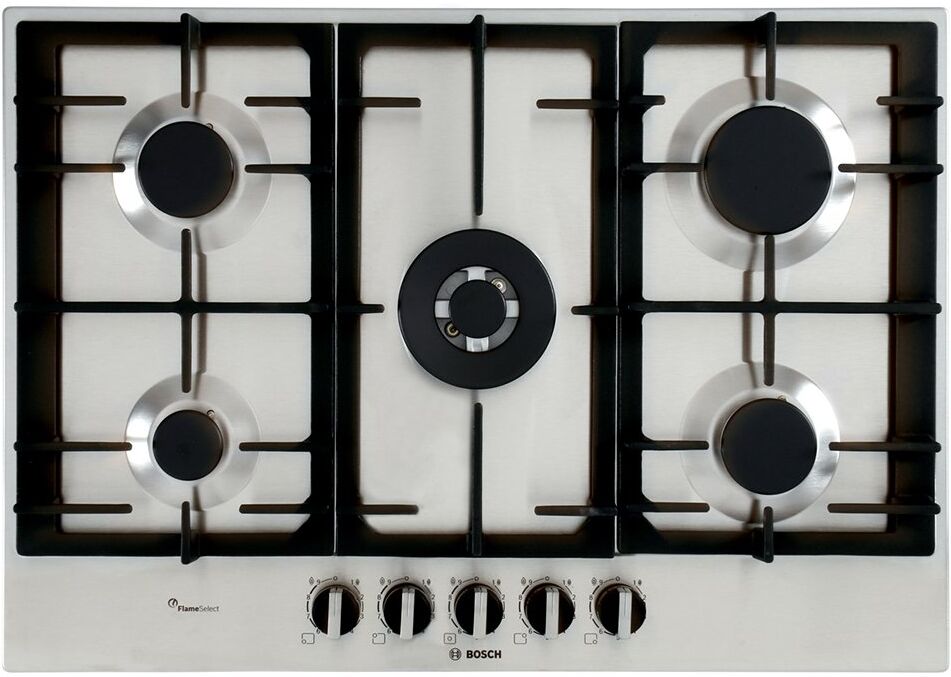 Bosch Serie 6 PCQ7A5B90 5 Burner Gas Hob - Stainless Steel