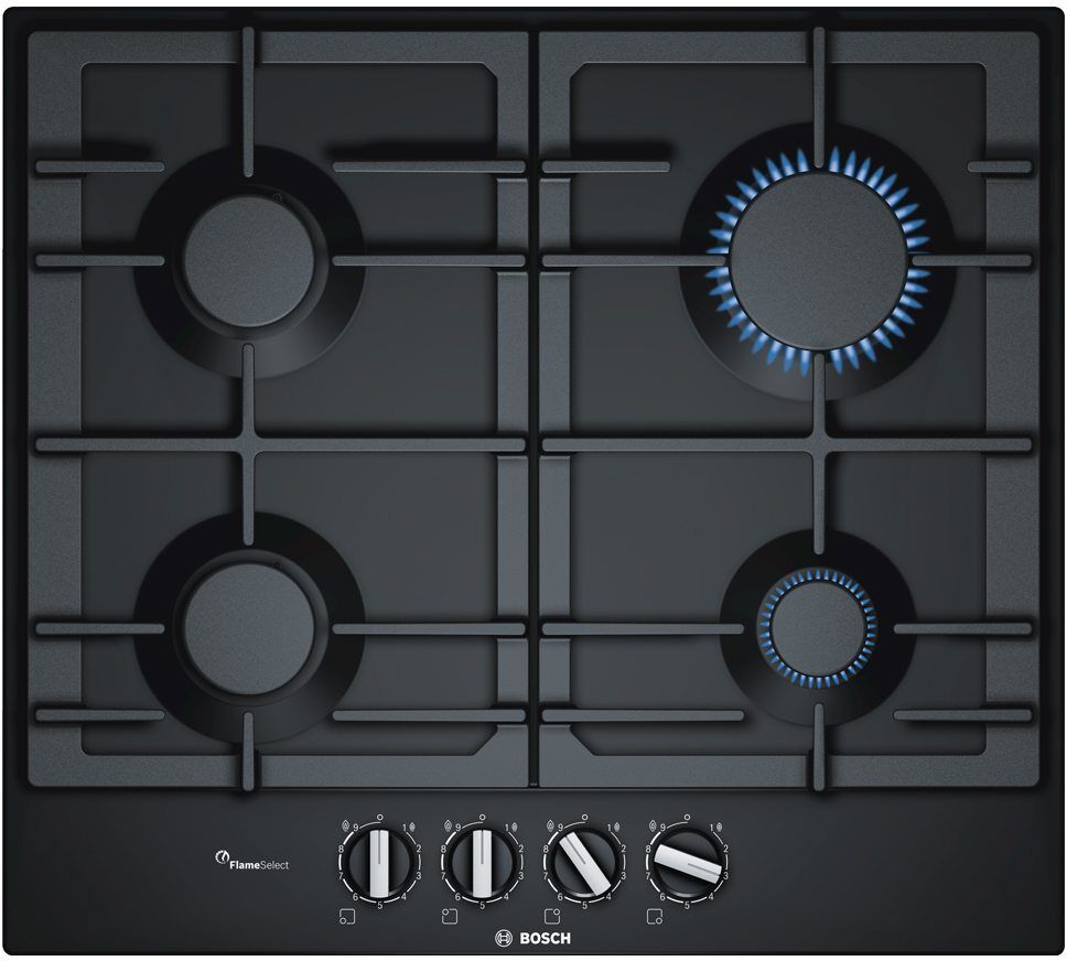 Bosch PCP6A6B90 Series 6 60cm 4 Burner Gas Hob - BLACK