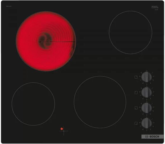 Bosch PKE611CA3E Series 2 Electric 4 Zone Frameless Hob - Black