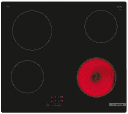 Bosch PKE61RAA8B Series 2 60Cm Ceramic Black Glass Hob - Black