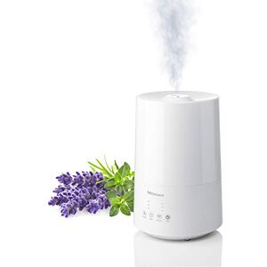 Medisana AH 661 Humidificateur à ultrasons, purificateur d'air pour chambres et salles de séjour, nébuliseur avec compartiment à arômes et fonction de chauffage contre l'air sec, 3,5 litres - Publicité