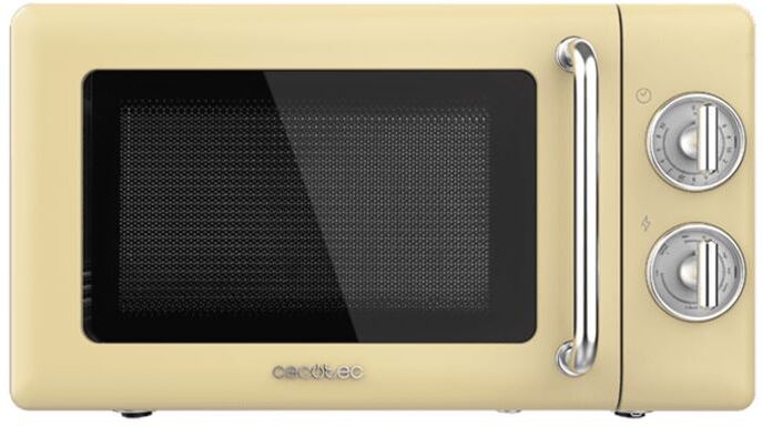 Cecotec 01708 microondas mecánico con grill proclean 3110 retro yellow de 20l y 700w