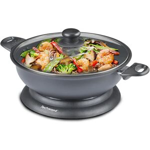 Wok Electrique 3,6 L 1500 W Techwood [Gris metallise]