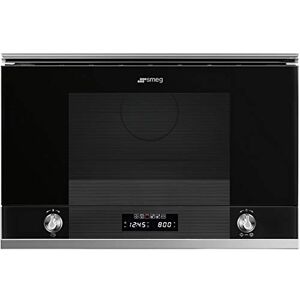 SMEG Micro ondes Grill Encastrable  MP122N1 Micro-Ondes + Grill Integrable Noir et inox 22 litres 850 W - Publicité