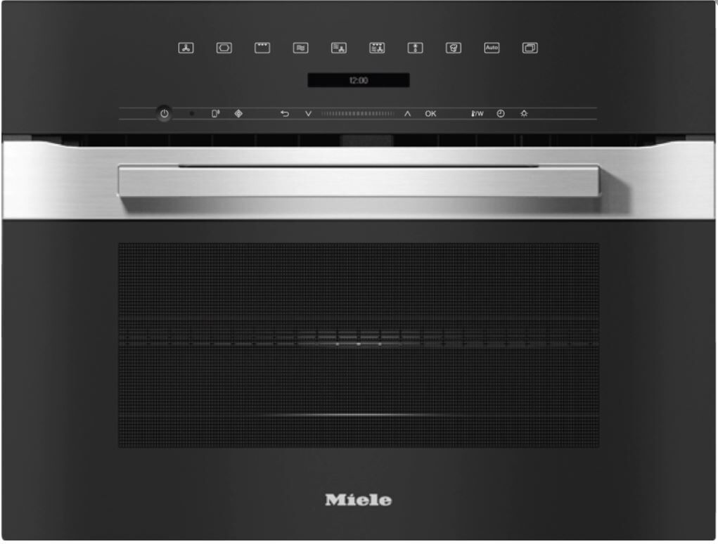 Miele H7240BM Pureline Combination Compact Microwave - Clean Steel