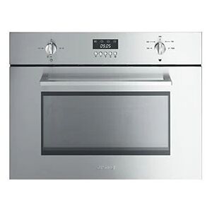 smeg sc445mx - forno compatto a microonde con grill, inox antimpronta. estetica selezione