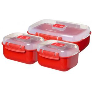 Sistema Set 3 contenitori Microware Rosso