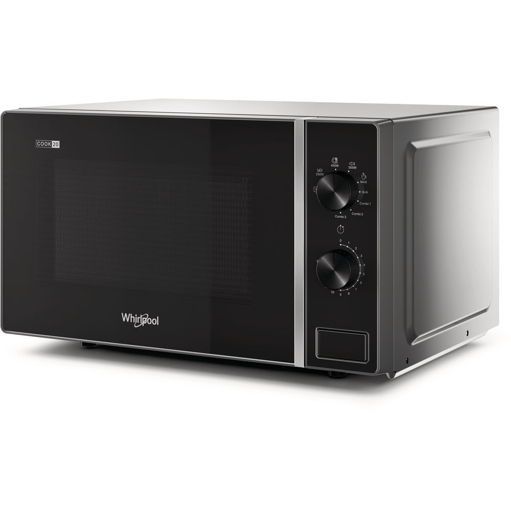 Whirlpool MWP 103 SB forno a microonde Superficie piana Microonde con grill 20 L 700 W Nero, Argento