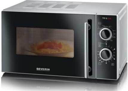 Severin MW 7771 forno a microonde Superficie piana Microonde combinato 20 L 700 W Nero, Argento (MW 7771)