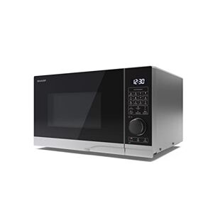 Sharp YC-PC284AU-S 28 Litre 900W Digital Combination Microwave Oven with 1250W Grill, 10 power levels, ECO Mode, defrost function, LED cavity light - Silver