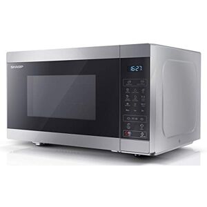 Sharp YC-MG81U-S 28 Litre 900W Digital Microwave with 1100W Grill, 11 power levels, ECO Mode, defrost function, LED cavity light - Silver