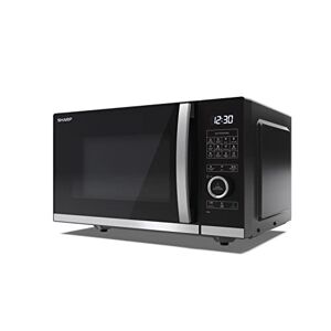 Sharp YC-QG234AU-B 23 Litre 900W Digital FLATBED Microwave with 1000W Grill, 10 power levels, ECO Mode, defrost function, LED cavity light - Black