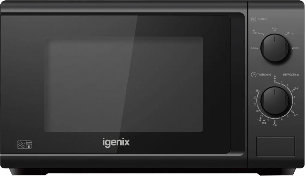 Igenix 20L 800W Manual Microwave black 25.9 H x 44.0 W x 34.3 D cm