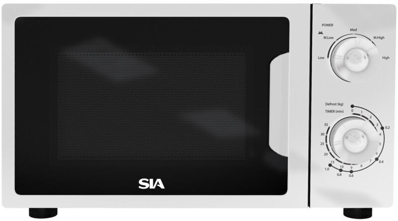 S.I.A 20L Microwave In White, Freestanding, Analogue Dials, 700W - sia FAM21WH