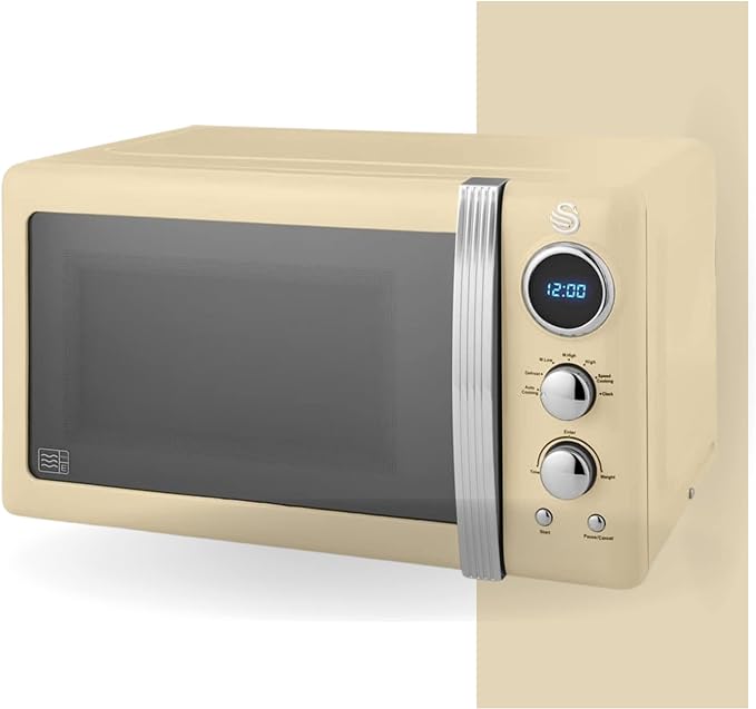 Swan SM22030LCN Retro Led Digital 20L 800W Microwave - Cream