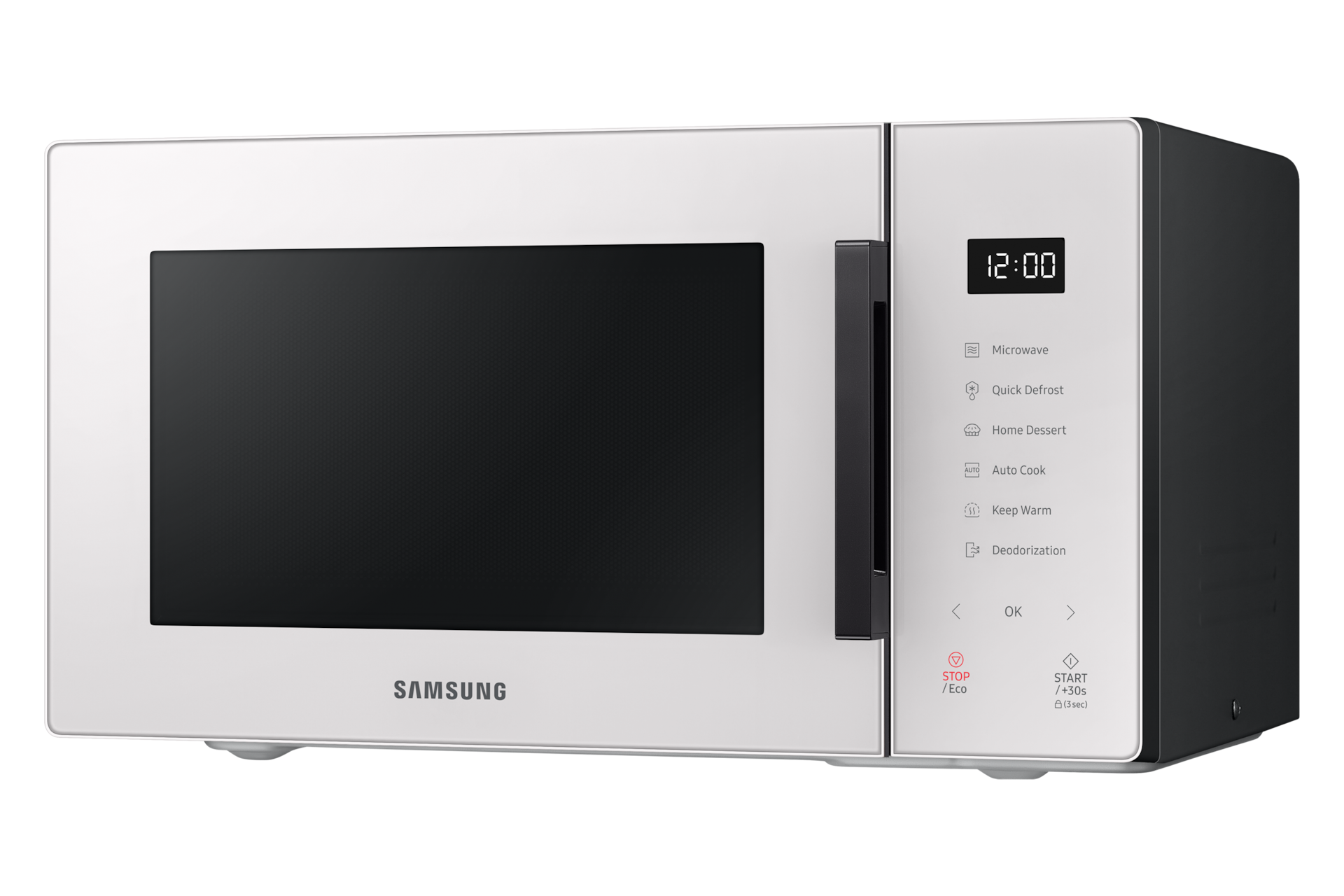Samsung Glass Front 23 Litre Solo Microwave - Cotta White (MS23T5018AE/EU)