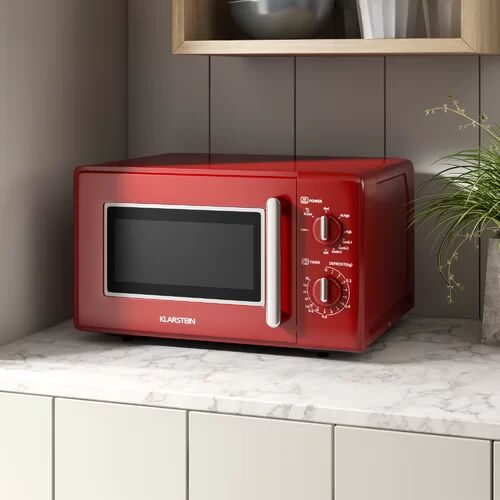 Klarstein Caroline 20 L 700W Countertop Microwave Klarstein Colour: Red  - Size: 14cm H X 36cm W X 9cm D