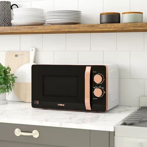 Tower Rosegold 20 L 800W Countertop Microwave Tower  - Size: 18cm H X 38cm W X 21cm D