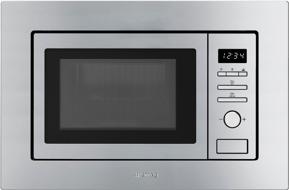 Smeg FMI020X Stainless Steel Built In Microwave With Grill - Stainless Steel