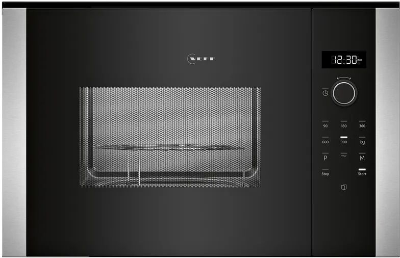 NEFF HLAGD53N0B 60cm Black Built-in Microwave with Grill - Black / Stainless