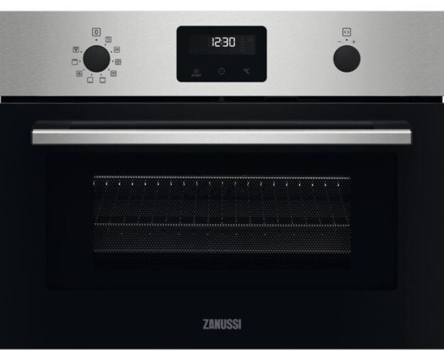 Zanussi ZVENM6X1 Stainless Steel Built-In Compact Oven With Microwave And Grill Function - Stainless Steel