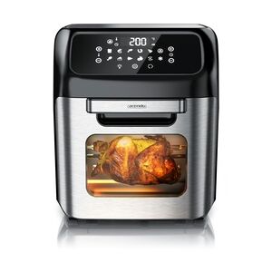 Arendo Heißluftfritteuse, Minibackofen 12L Edelstahl, Airfryer, Pizzaofen, Multifunktionsofen, Mini Backofen mit Umluft, 1800 Watt, Timer