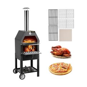 VEVOR Outdoor Pizzabackofen Küchenofen 30 cm Pizzagröße 2Schichten Holzkohle Garten Herd Pizzaofen 458x464x1418 mm Küchenofen Zeltofen 500 °C Gartenküche