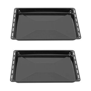 ICQN Backblech 422 x 375 x 30 mm Set, Emailliert Fettpfanne für Backofen und Herd, Passend für ELECTROLUX, AEG, IKEA, ZANUSSI, JUNO, ZOPPAS, Kratzfest