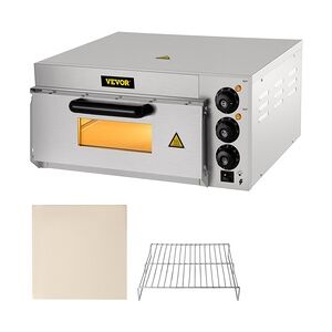 VEVOR Mini Backofen 36 cm großer Professioneller Elektrischer 2000 W Pizzaofen Zwei Temperatureinstellungen Backofen Gastro Pizzastein & Regal Gastro