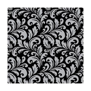 Sovie HORECA Serviette Carlo in Schwarz-Silber aus Linclass® Airlaid 40 x 40 cm, 50 Stück - Ornamente Schnörkel