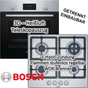 Bosch - Herdset Einbau-Backofen Schnellaufheizung mit Gaskochfeld - autark, 60 cm
