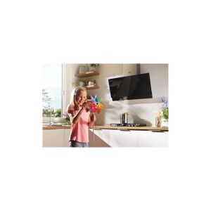 Gorenje Essential WHI949EXBG - Hætte - skorsten vinklet - bredde: 90 cm - dybde: 33.5 cm - udtrækning og recirkulation (-) - med intern motor - rustfrit stål/sølv