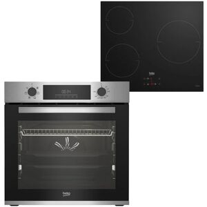 Beko BBSE12340XD Pack Horno Multifunción 72L Inox + Placa Inducción 3 Zonas  A Cristal Negro, PcComp