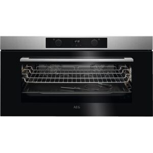 AEG kek452910m horno sensecook de 48 cm de alto y 90 cm de ancho con 10 funciones sonda térmica mandos escamoteables con pantall