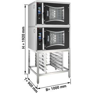 GGM GASTRO - 2x Four combiné de boulangerie - Touch - 6x EN 60x40 - incl. Support & Porte-plaque